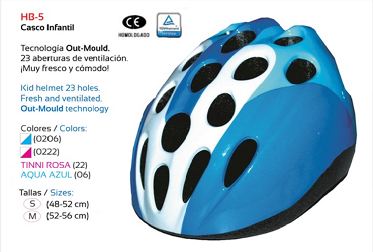 CASCO BICICLETA TKX NIO HB5 BLANCO AZUL Talla S(48-52)